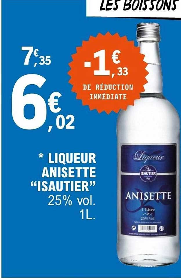 LIQUEUR ANISETTE “ISAUTIER” 25% vol. 1L.
