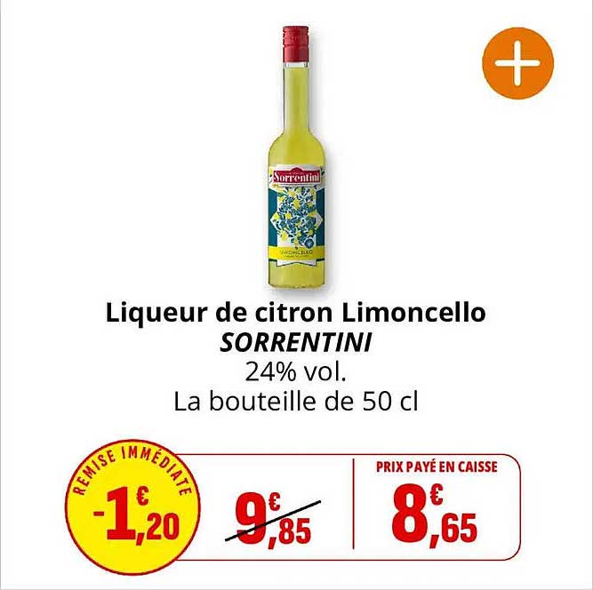 Liqueur de citron Limoncello SORRENTINI 24% vol. La bouteille de 50 cl
