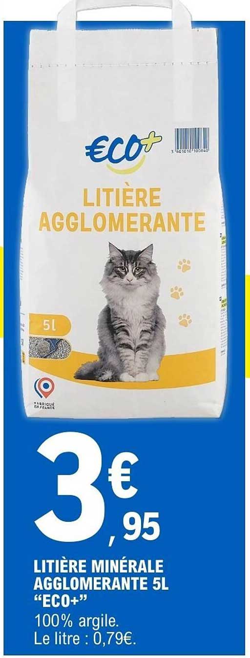 LITIÈRE MINÉRALE AGGLOMÉRANTE 5L “ECO+”