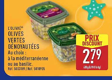 L'OLIVAE® OLIVES VERTES DÉNOYAUTÉES