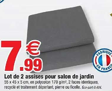 Lot de 2 assises pour salon de jardin