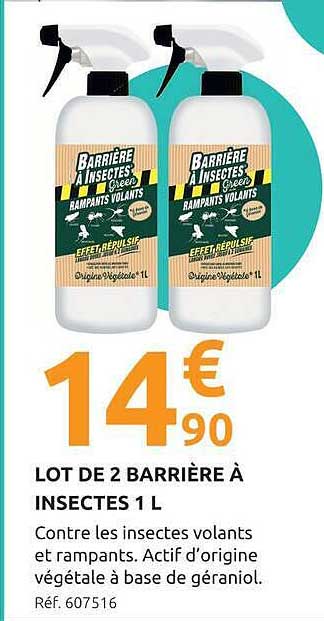 LOT DE 2 BARRIÈRE À INSECTES 1 L