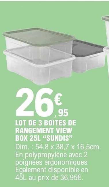 LOT DE 3 BOITES DE RANGEMENT VIV BOX 25L “SUNDIS”