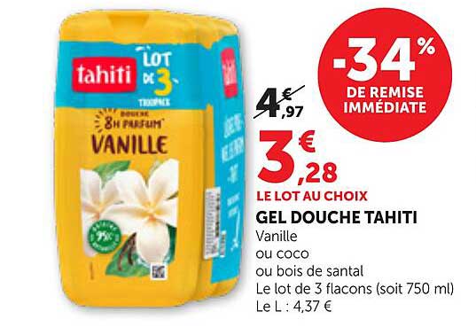 LOT DE 3 GEL DOUCHE TAHITI