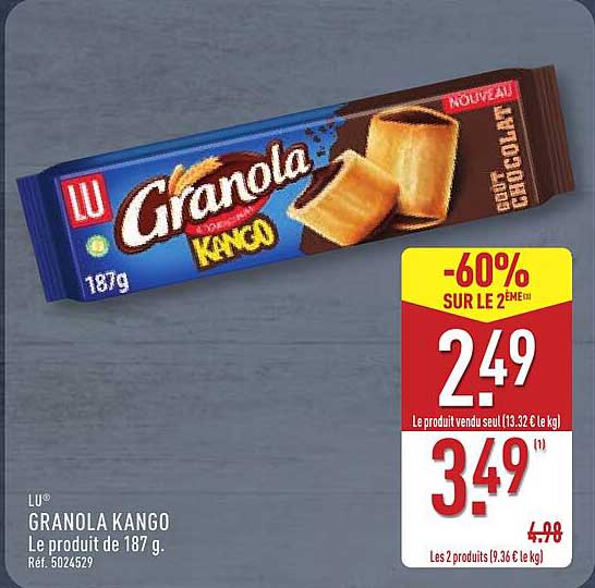 LU GRANOLA KANGO Le produit de 187 g. Réf. 5024529