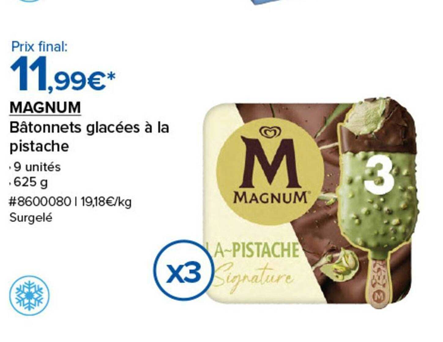 MAGNUM Bâtonnets glacées à la pistache