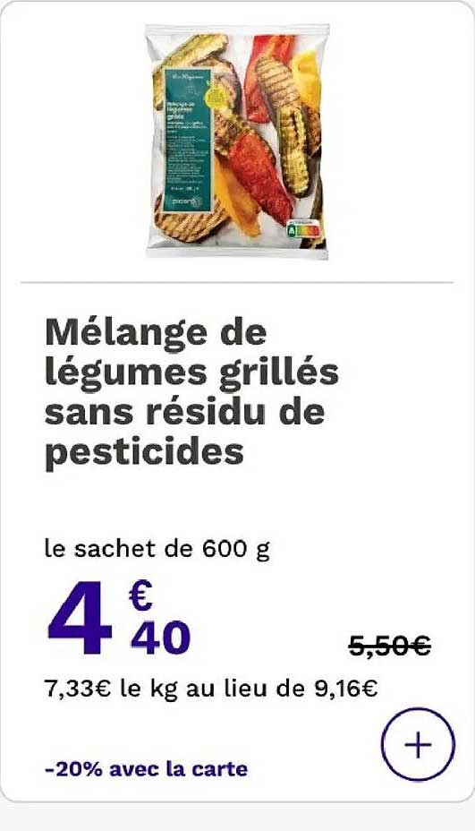 Mélange de légumes grillés sans résidu de pesticides