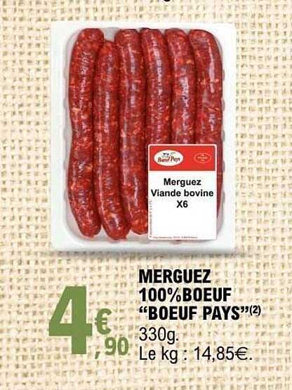 MERGUEZ 100% BOEUF “BOEUF PAYS” 330g