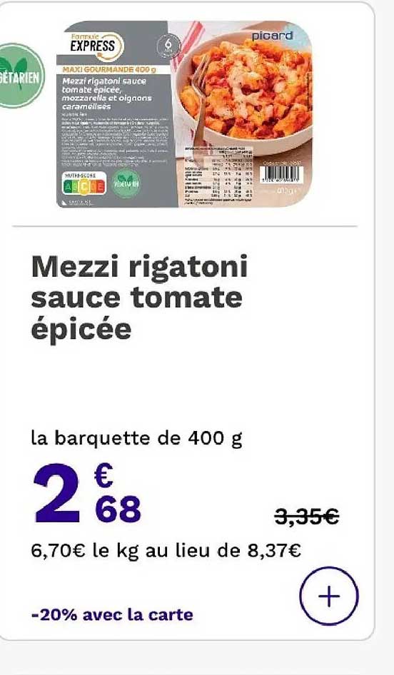 Mezzi rigatoni sauce tomate épicée