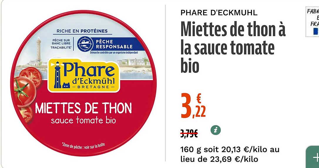 Miettes de thon à la sauce tomate bio