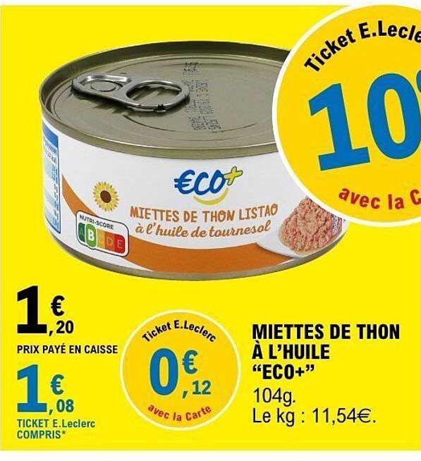 MIETTES DE THON À L'HUILE "ECO+"