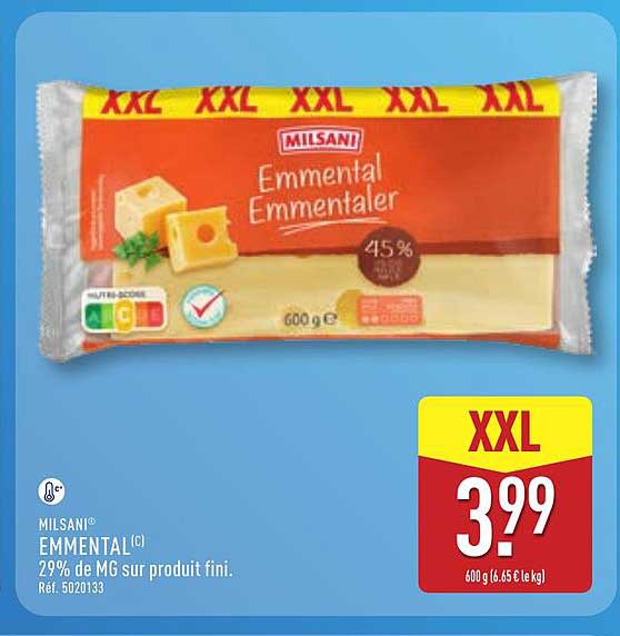 MILSANI® EMMENTAL(C) 29% de MG sur produit fini. Réf. 5020133