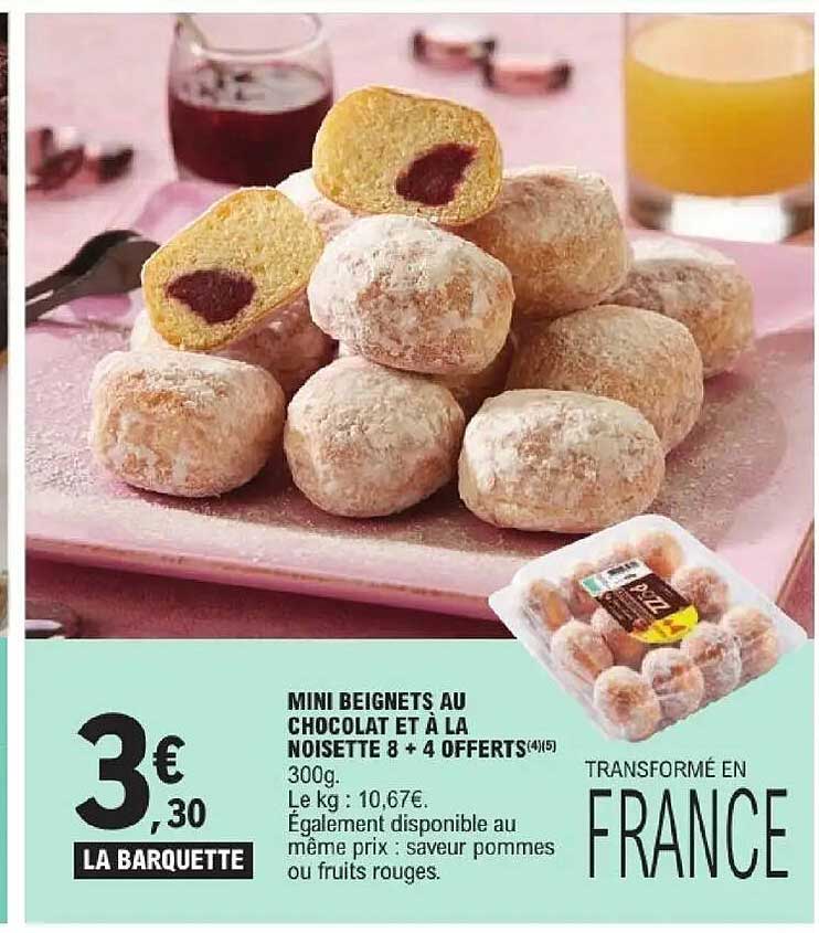 MINI BEIGNETS AU CHOCOLAT ET À LA NOISETTE 8 + 4 OFFERTS