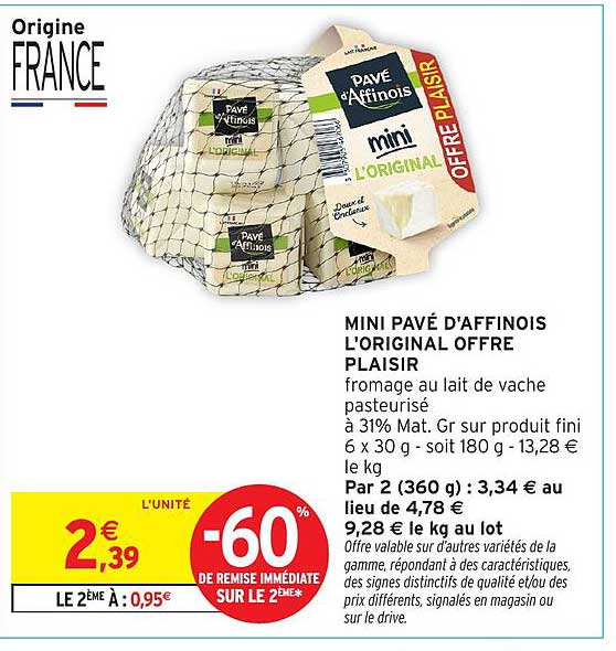 MINI PAVÉ D'AFFINOIS L'ORIGINAL OFFRE PLAISIR