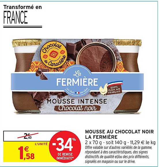 MOUSSE AU CHOCOLAT NOIR LA FERMIÈRE