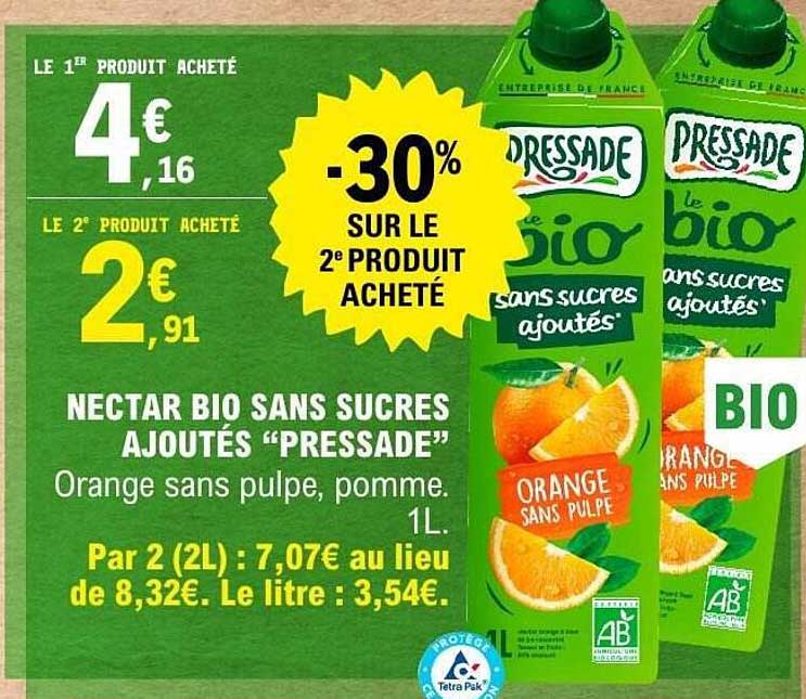 NECTAR BIO SANS SUCRES AJOUTÉS “PRESSADE”