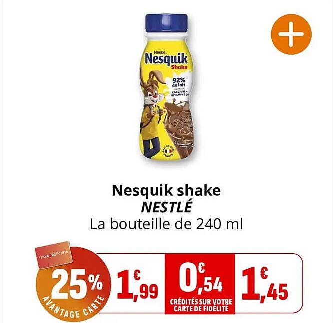 Nesquik shake NESTLÉ La bouteille de 240 ml