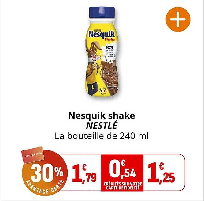Nesquik shake NESTLÉ La bouteille de 240 ml