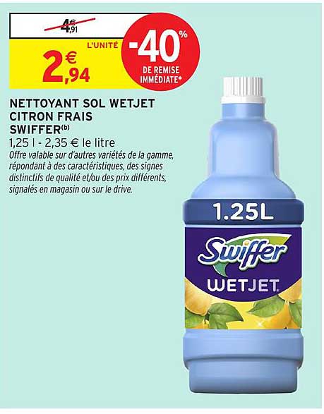 NETTOYANT SOL WET JET CITRON FRAIS SWIFFER