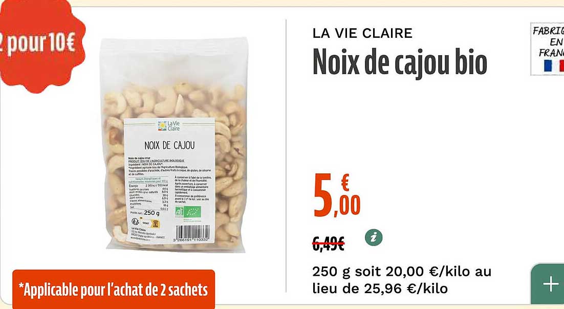Noix de cajou bio
