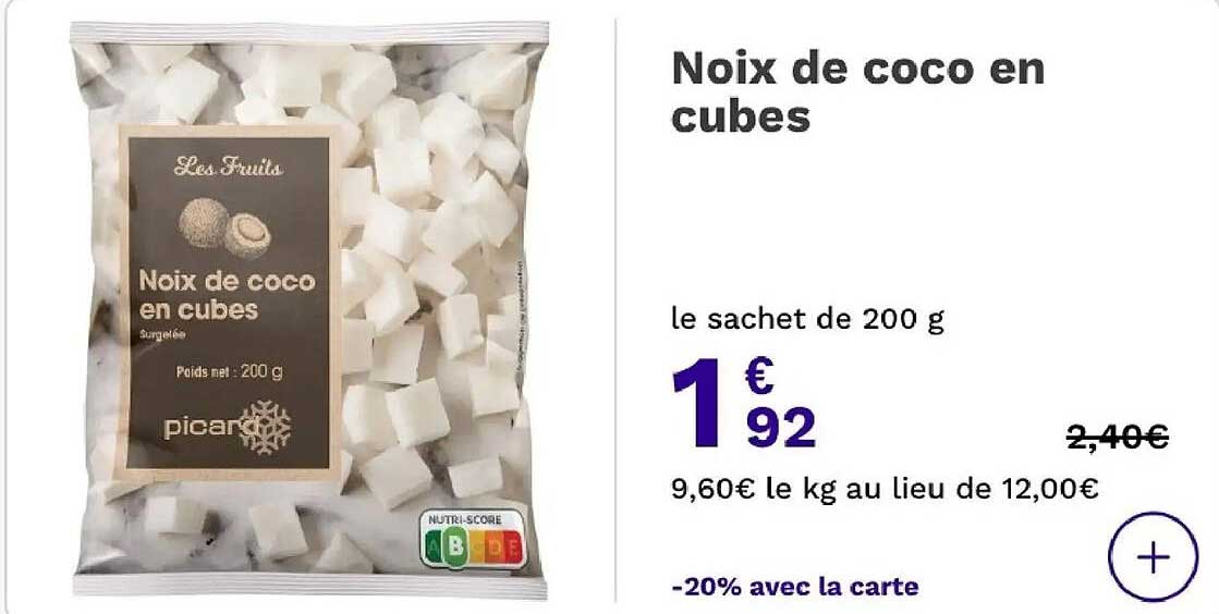 Noix de coco en cubes