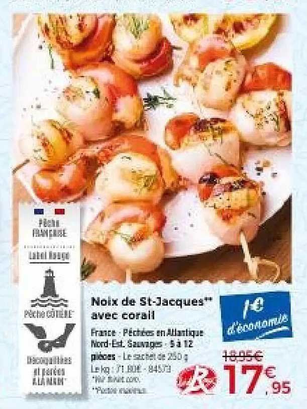Noix de St-Jacques** avec corail