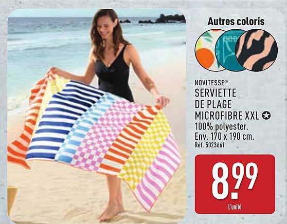 NOUVITESS® SERVIETTE DE PLAGE MICROFIBRE XXL