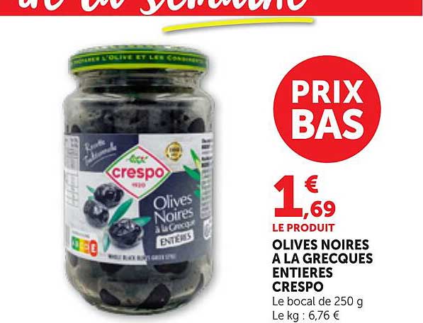 OLIVES NOIRES A LA GRECQUE ENTIÈRES CRESPO