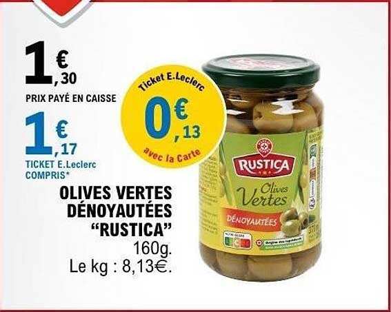 OLIVES VERTES DÉNOYAUTÉES “RUSTICA”