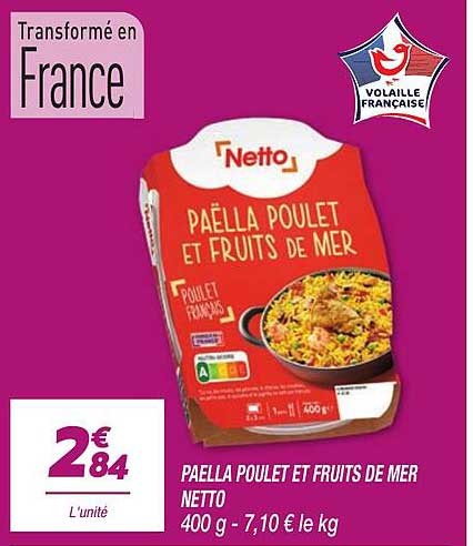 PAELLA POULET ET FRUITS DE MER