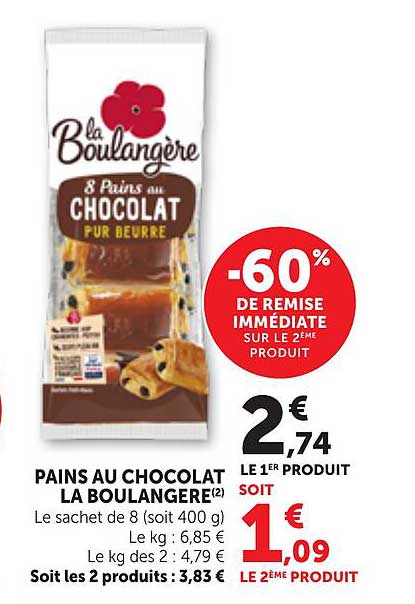 PAINS AU CHOCOLAT LA BOULANGERE(2)