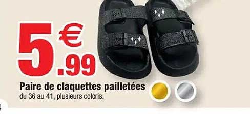 Paire de claquettes pailletées