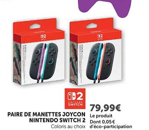 PAIRE DE MANETTES JOYCON NINTENDO SWITCH 2