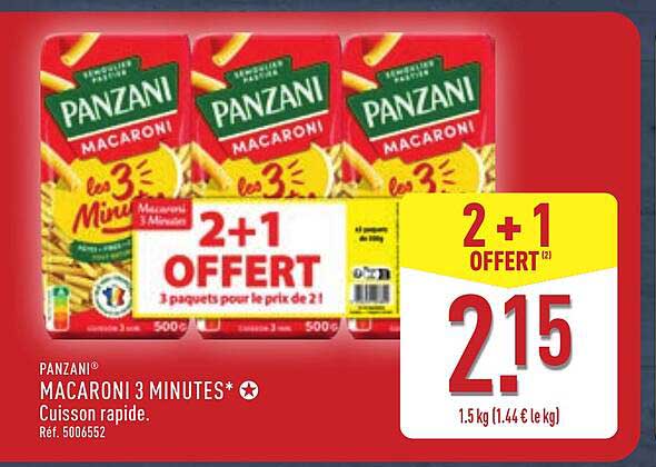 PANZANI® MACARONI 3 MINUTES*
