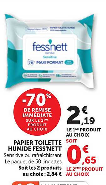 PAPIER TOILETTE HUMIDE FESS'NETT