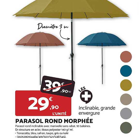 PARASOL ROND MORPHÉE