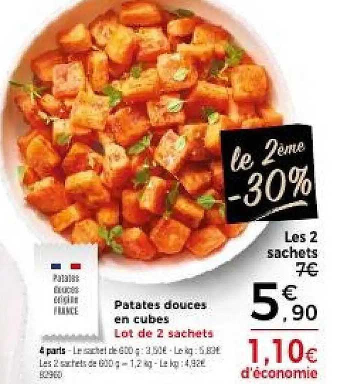 Patates douces en cubes Lot de 2 sachets