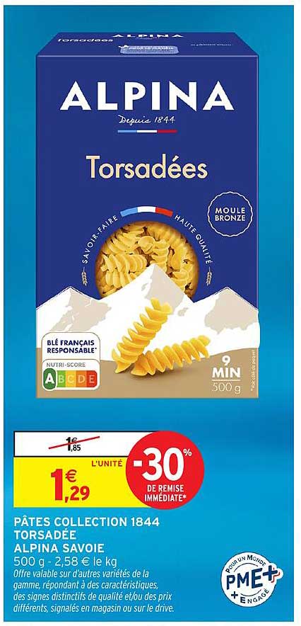 PÂTES COLLECTION 1844 TORSADÉE ALPINA SAVOIE