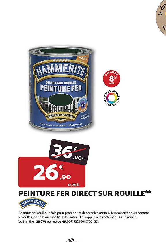 PEINTURE FER DIRECT SUR ROUILLE**