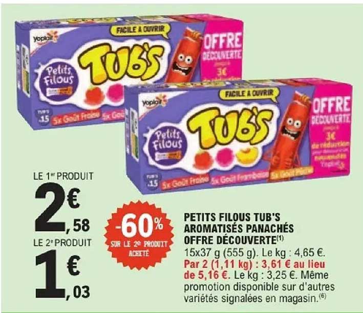 PETITS FILOUS TUB'S AROMATISÉS PANACHÉS OFFRE DÉCOUVERTE(1)