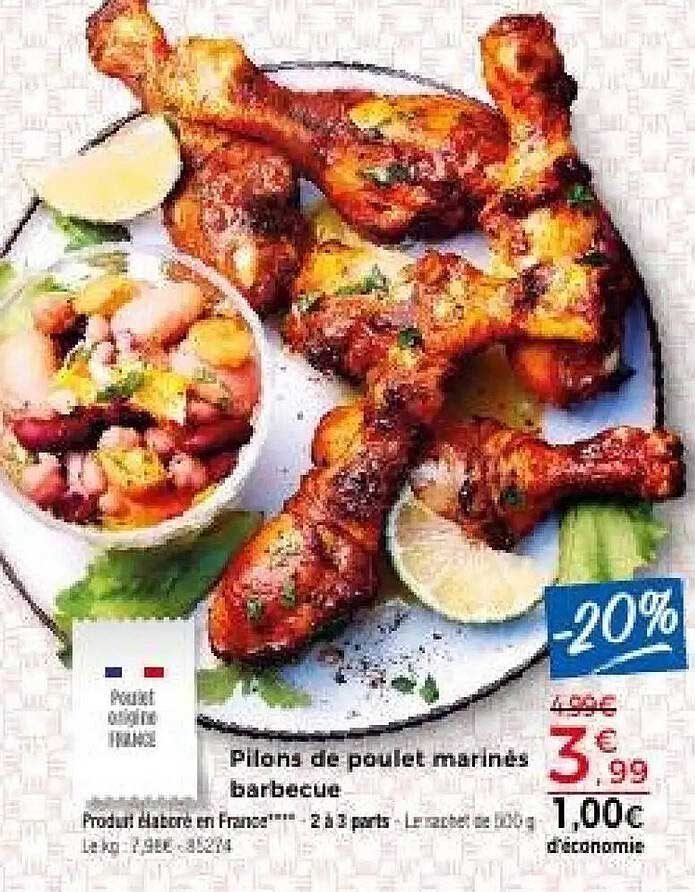 Pilons de poulet marinés barbecue