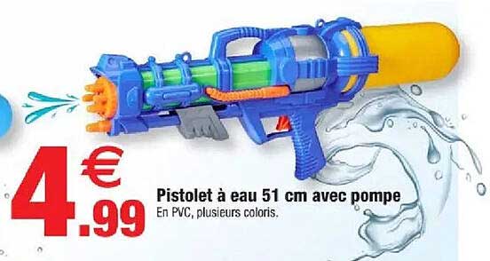 Pistolet à eau 51 cm avec pompe
