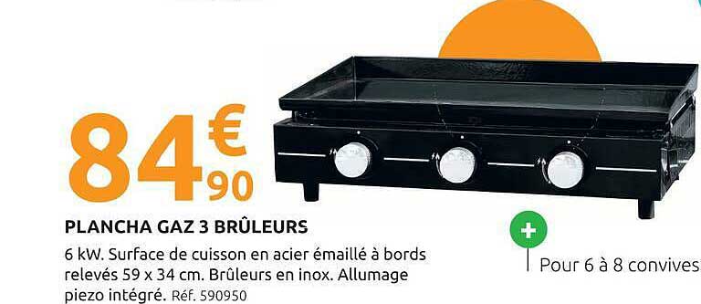 PLANCHA GAZ 3 BRÛLEURS