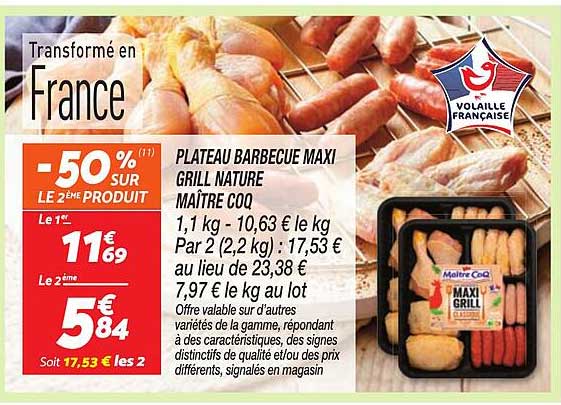 PLATEAU BARBECUE MAXI GRILL NATURE MAITRE COQ