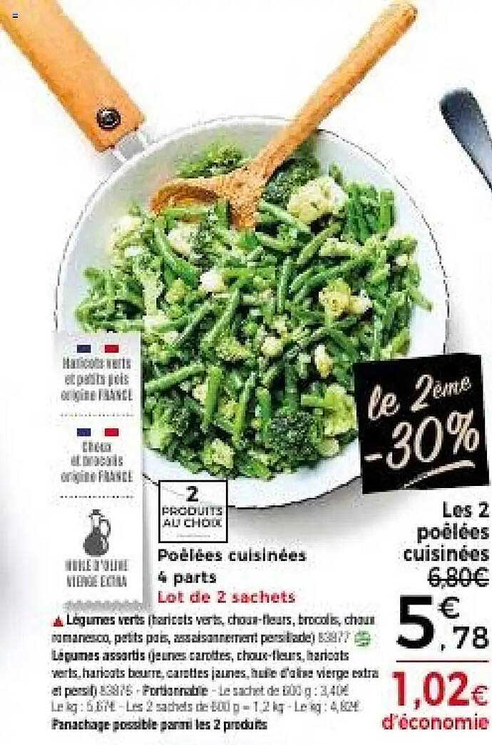 Poêlées cuisinées 4 parts Lot de 2 sachets
