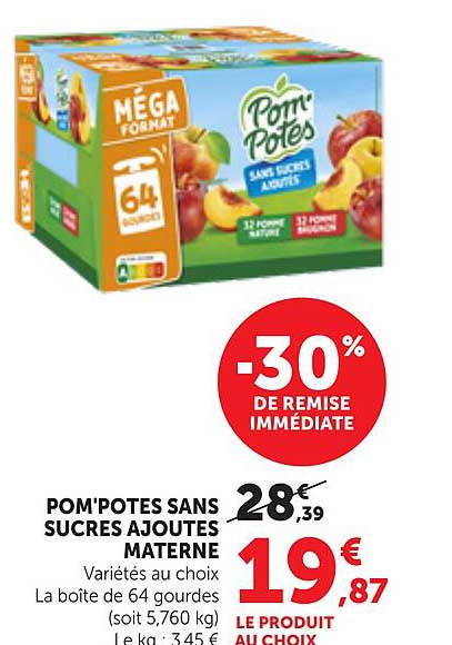 POM'POTES SANS SUCRES AJOUTES MATERNE