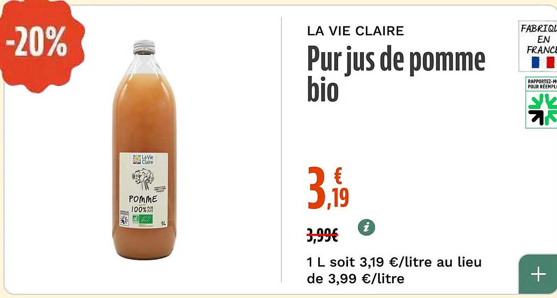 Pur jus de pomme bio