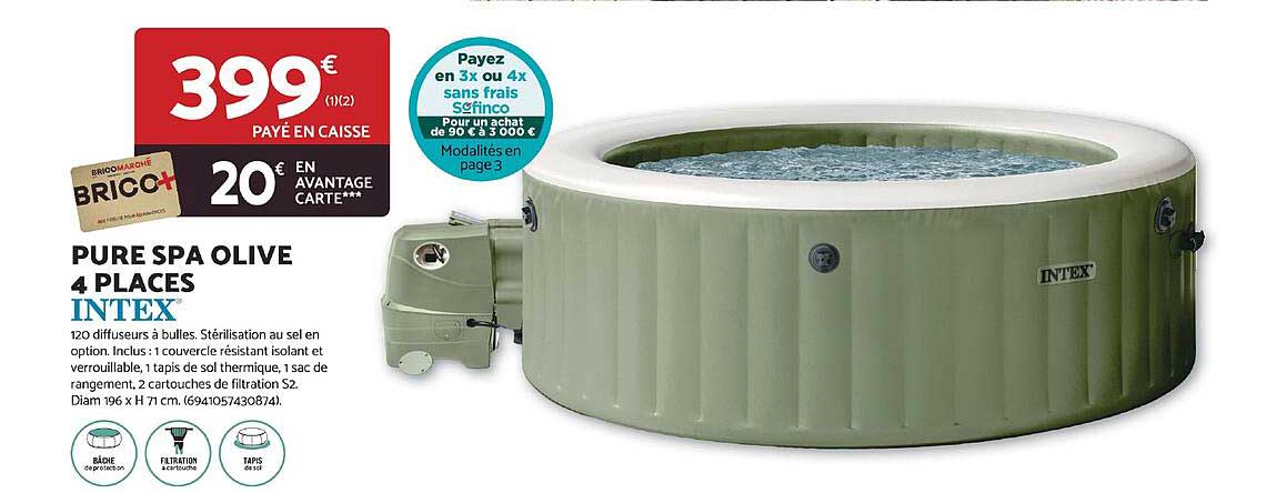 PURE SPA OLIVE 4 PLACES INTEX