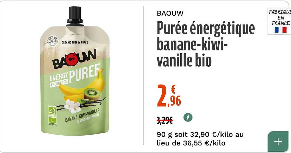 Purée énergétique banane-kiwi-vanille bio