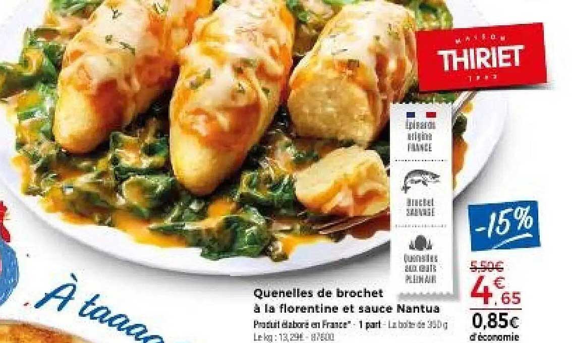 Quenelles de brochet à la florentine et sauce Nantua